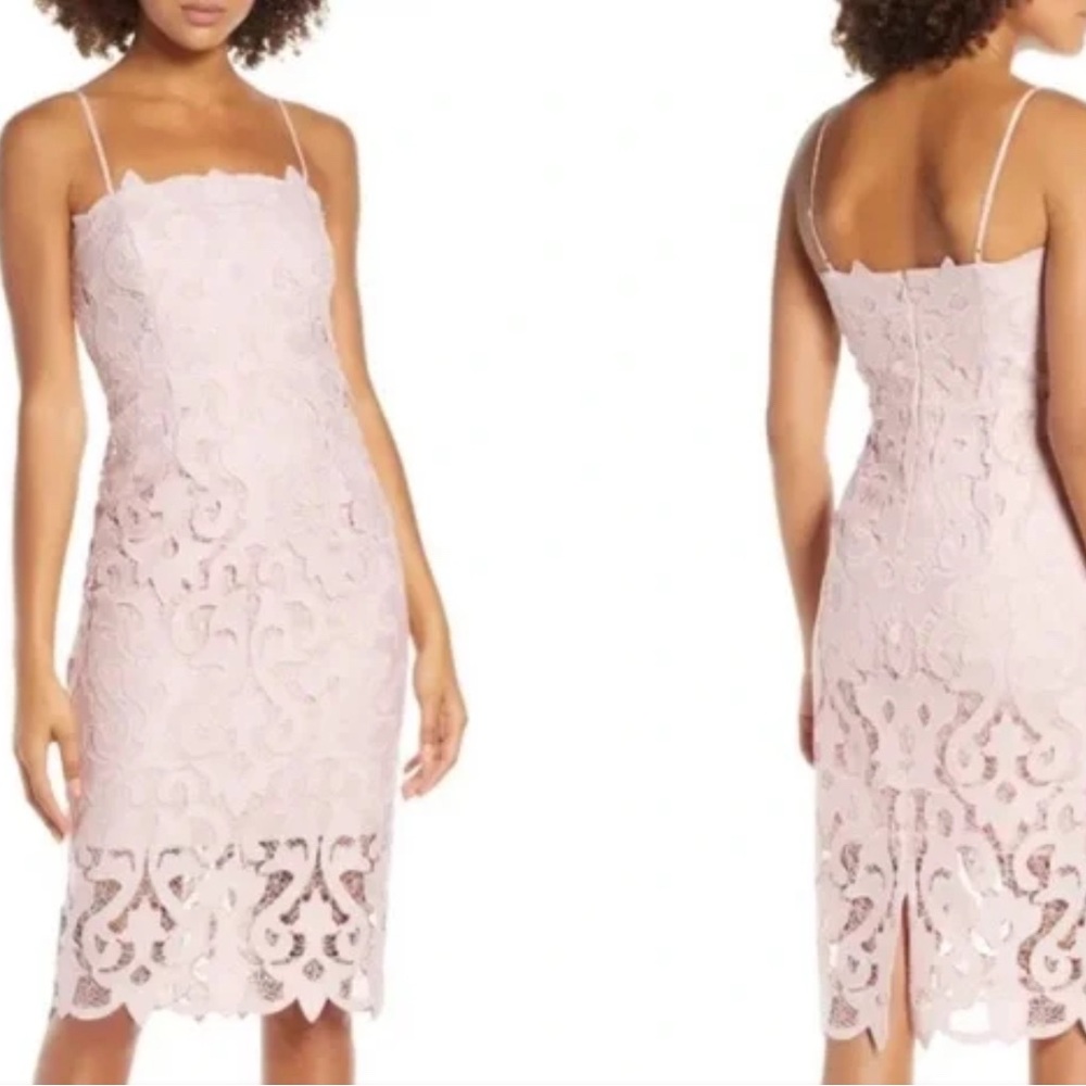 New Bardot Lina Lace Sheath Dress New